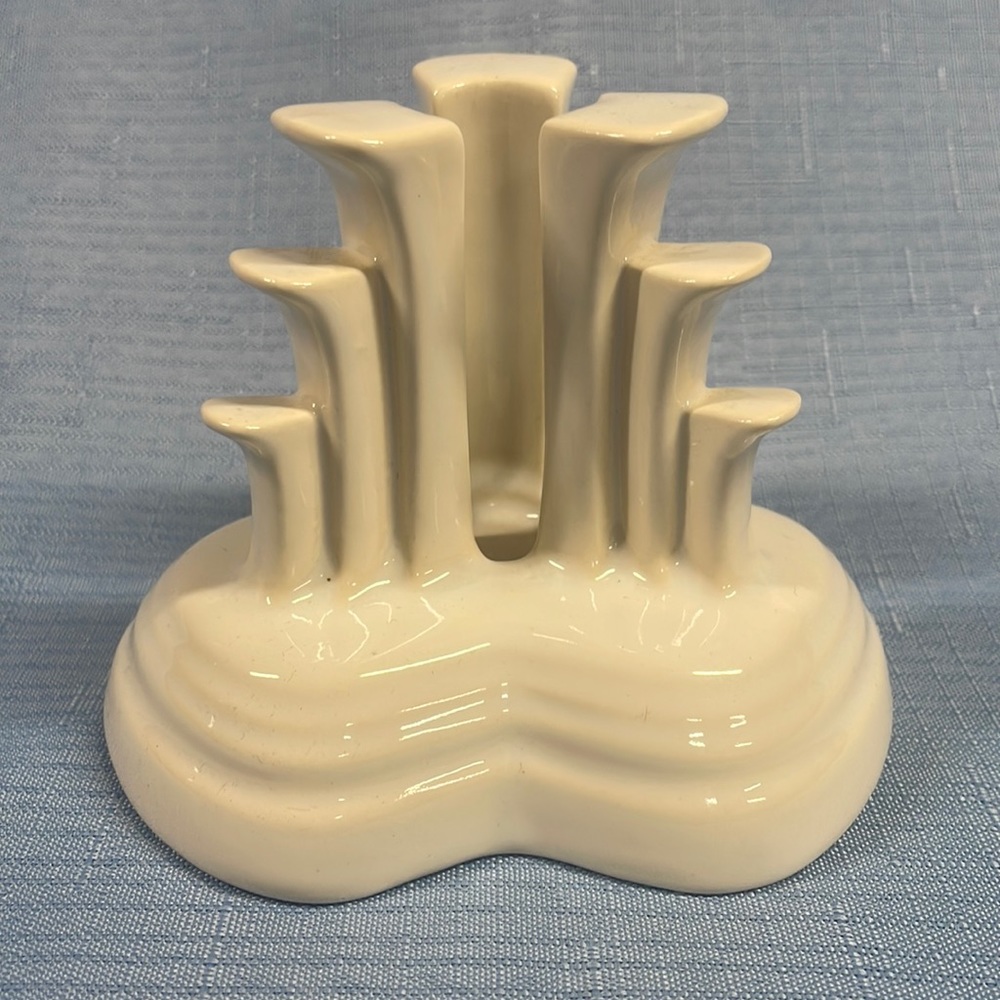 Fiesta Tripod Pyramid White Candle Stick Holder